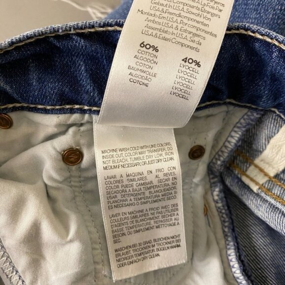 MOTHER The Nomad Crop Fray Jeans Size 28‎ Blue Flare Twice As Nice Distressed - Picture 5 of 15